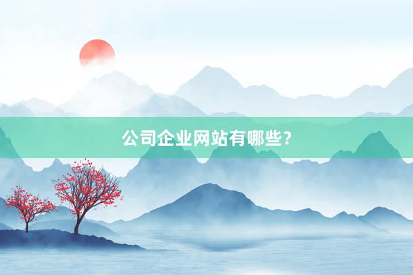 公司企业网站有哪些?